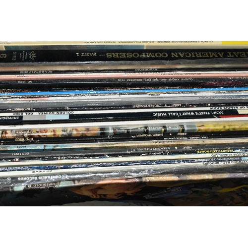 371 - TWO BOXES OF RECORDS, approximately seventy to eighty LPs and 12'' singles to include The Beatles Ru... 