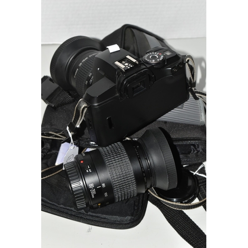 375 - A CASED CANON EOS 5000 CAMERA AND SPARE LENS ETC, comprising a Canon EOS 5000 35mm camera, fitted wi... 