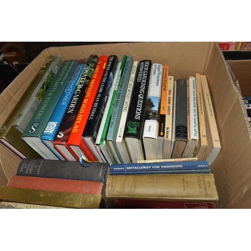 380 - FIVE BOXES OF BOOKS, RECORDS, CDS AND DVDS, to include approximately eighty books in hardback and pa... 