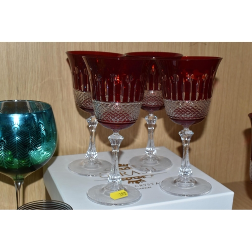 390 - A QUANTITY OF GLASSWARE, comprising a Villeroy & Boch tumbler, two Tutbury Crystal tumblers, a mid-c... 