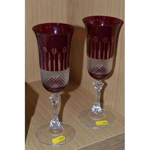 390 - A QUANTITY OF GLASSWARE, comprising a Villeroy & Boch tumbler, two Tutbury Crystal tumblers, a mid-c... 