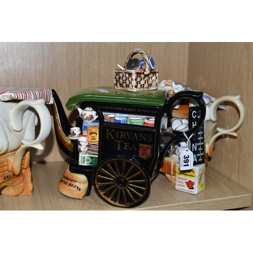 391 - FOUR LIMITED EDITION CARDEW DESIGN TEAPOTS, comprising a limited edition 'Kirvan Tea Merchant' 1009/... 