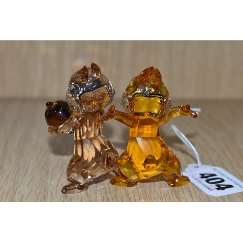 404 - A SWAROVSKI CRYSTAL 'CHIP N' DALE' FIGURE GROUP, produced 2018-2020, model no 5302334, in clear, bro... 