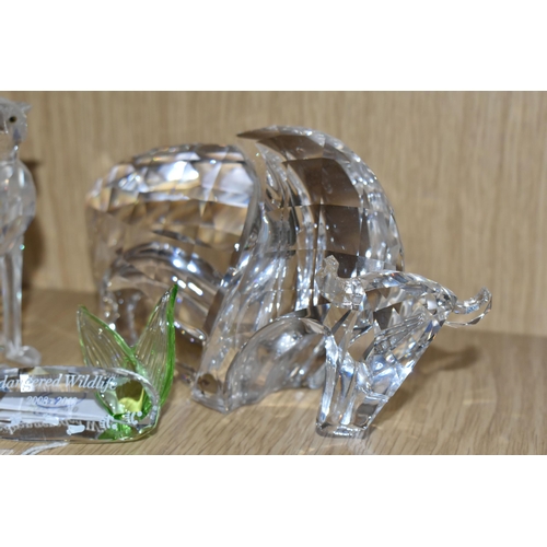 420 - A GROUP OF SWAROVSKI CRYSTAL ITEMS, comprising three Asian Ornaments: Lucky Cat with red tassels, Fi... 