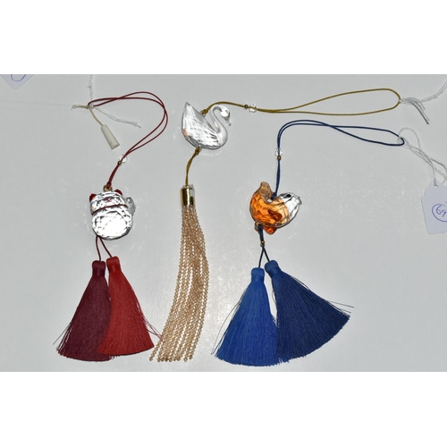 420 - A GROUP OF SWAROVSKI CRYSTAL ITEMS, comprising three Asian Ornaments: Lucky Cat with red tassels, Fi... 