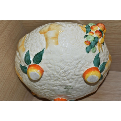 427 - A CLARICE CLIFF 'CELTIC HARVEST' FRUIT BOWL, moulded and painted with fruits and wheatsheaves on a t... 