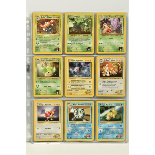 465 - NEAR COMPLETE POKEMON GYM HEROES SET, only missing Erika 100/132 and Misty 102/132, condition ranges... 