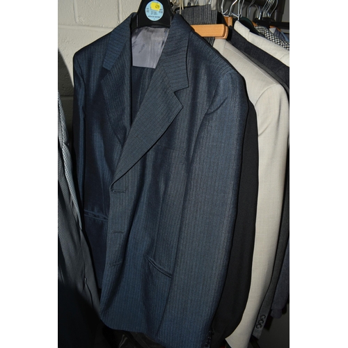 479 - A QUANTITY OF VINTAGE MEN'S CLOTHING to include suits, coats, accessories, shoes from high street re... 