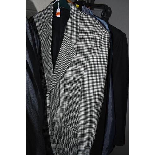 479 - A QUANTITY OF VINTAGE MEN'S CLOTHING to include suits, coats, accessories, shoes from high street re... 