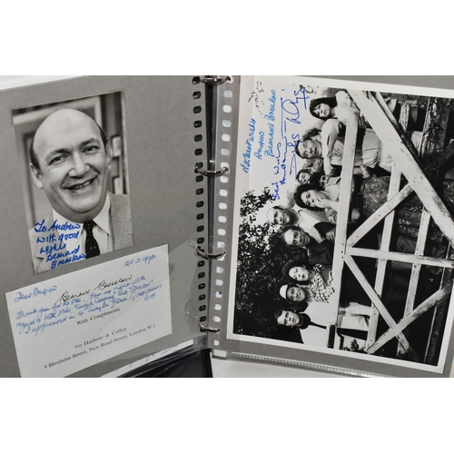 482 - PHOTOGRAPH / AUTOGRAPH ALBUMS, Two Albums containing 165 photographs, photocards, compliment slips a... 