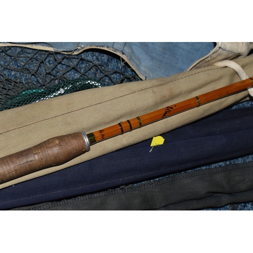 531 - A QUANTITY OF FLY FISHING EQUIPMENT AND CAMPING EQUIPMENT ETC, rods comprise a Hardy two piece Jet 9... 