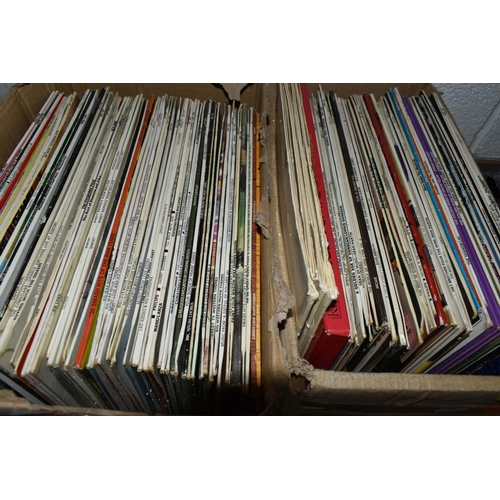 532 - THREE BOXES OF LPS AND VINYL SINGLES AND THREE LOOSE ITEMS, to include approximately 60 singles from... 