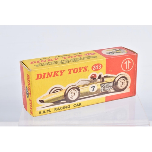 1 - TWO BOXED DINKY TOYS RACING CARS, Cooper, No.240, blue body with white stripe, RN20, driver with yel... 