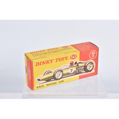 1 - TWO BOXED DINKY TOYS RACING CARS, Cooper, No.240, blue body with white stripe, RN20, driver with yel... 