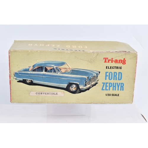 10 - A BOXED TRI-ANG PLASTIC BATTERY OPERATED ELECTRIC FORD ZEPHYR CONVERTIBLE, not tested, 1/20 scale, a... 