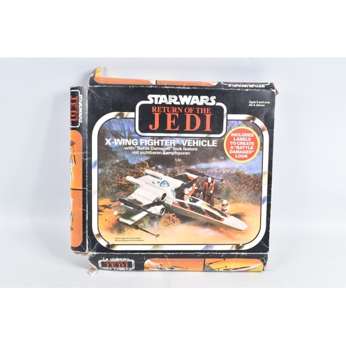 19 - TWO BOXED 1983 STAR WARS RETURN OF THE JEDI VEHICLES, the first a Battle Damaged X Wing Fighter Vehi... 