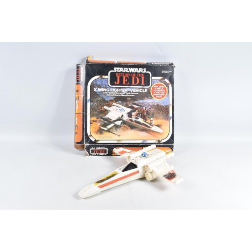 19 - TWO BOXED 1983 STAR WARS RETURN OF THE JEDI VEHICLES, the first a Battle Damaged X Wing Fighter Vehi... 