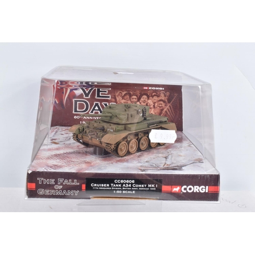 24 - FIVE BOXED CORGI CLASSICS VE DAY - THE FALL OF GERMANY MILITARY VEHICLES, all 1/50 scale, Krauss-Maf... 