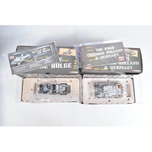 28 - EIGHT BOXED CORGI CLASSICS WWII MILITARY VEHICLE MODELS, D-Day 60th Anniversary Bedford QLD, 49 Fiel... 