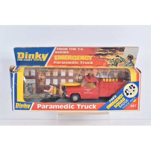 3 - SEVEN BOXED LATER ISSUE DINKY TOYS VEHICLES, Bedford CF Vans, 'Danish Post', No.410, 'John Menzies',... 