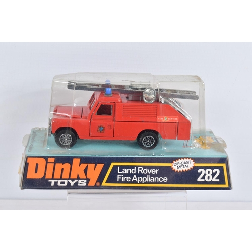 3 - SEVEN BOXED LATER ISSUE DINKY TOYS VEHICLES, Bedford CF Vans, 'Danish Post', No.410, 'John Menzies',... 