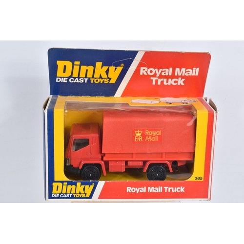 3 - SEVEN BOXED LATER ISSUE DINKY TOYS VEHICLES, Bedford CF Vans, 'Danish Post', No.410, 'John Menzies',... 