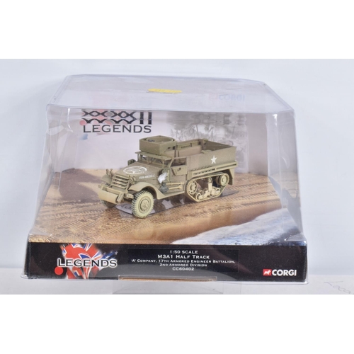 30 - FOUR BOXED CORGI CLASSICS WWII LEGENDS MILITARY VEHICLES, D-Day Landings M3A 1 Half-Track, No.CC6040... 