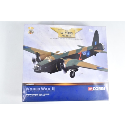 39 - TWO BOXED LIMITED EDITION 1/72 SCALE DIECAST CORGI AVIATION ARCHIVE MODELS, the first is a Vickers W... 