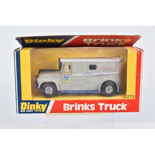 45 - A QUANTITY OF BOXED DINKY TOYS MODELS, 2 x Brinks Armoured Car, No.275, one is earlier version with ... 