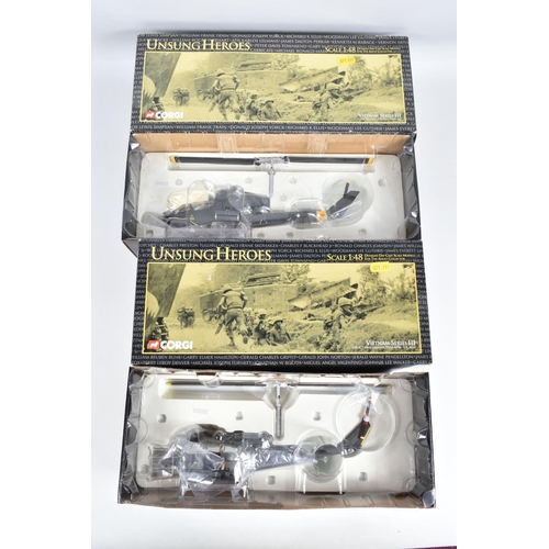 5 - FOUR BOXED CORGI CLASSICS UNSUNG HEROES VIETNAM SERIES II AND SERIES III HELICOPTER MODELS, 1/48 sca... 