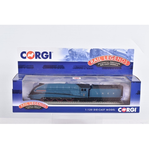 50 - EIGHT BOXED DIECAST 1/120 SCALE CORGI RAIL LEGENDS MODELS, to include one Mallard model numbered ST9... 