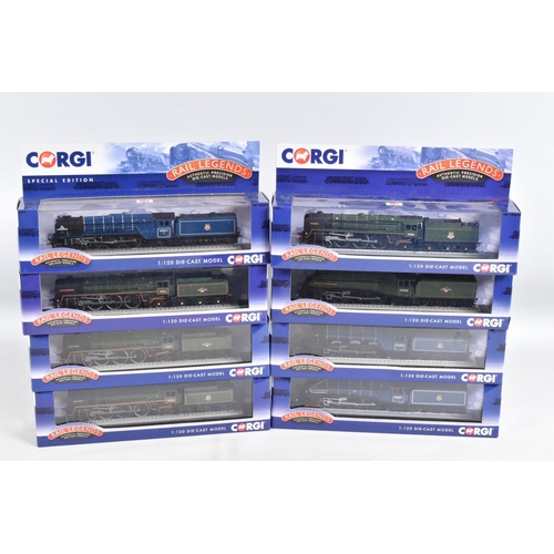 51 - EIGHT BOXED DIECAST 1/120 SCALE CORGI RAIL LEGENDS MODELS TRAINS, to include models ST97703, ST97603... 