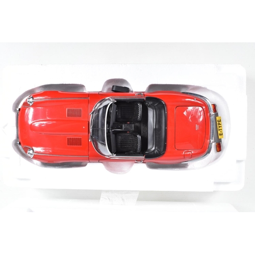 9 - A BOXED AUTOART MILLENNIUM SERIES JAGUAR E-TYPE ROADSTER SERIES III V12, No.73523, 1/18 scale, red b... 