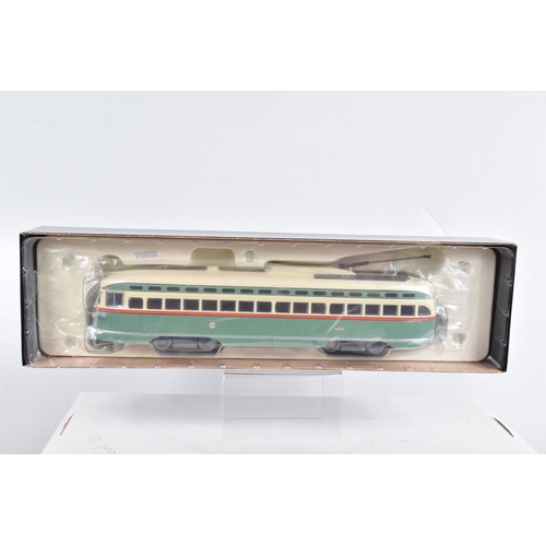 63 - SEVEN BOXED 1:50 SCALE CORGI DIECAST REPLICA VINTAGE BUS LINES PCC STREETCARS , to include a  Brookl... 