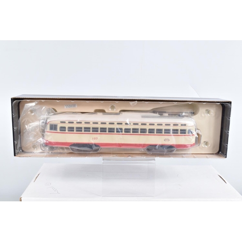 63 - SEVEN BOXED 1:50 SCALE CORGI DIECAST REPLICA VINTAGE BUS LINES PCC STREETCARS , to include a  Brookl... 