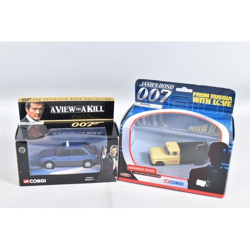 69 - TWO BOXES OF CORGI 007 MODEL VEHICLES AND OTHER MODELS, some Corgi models include 1:36 scale CC06803... 