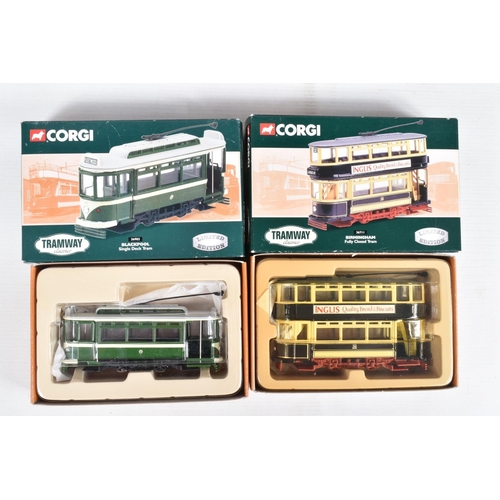 70 - FOURTEEN BOXED  CORGI LIMITED EDITION DIECAST MODEL TRAMWAY CLASSICS, to include a Blackpool Single ... 