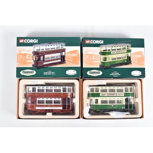 70 - FOURTEEN BOXED  CORGI LIMITED EDITION DIECAST MODEL TRAMWAY CLASSICS, to include a Blackpool Single ... 