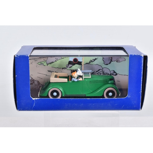 76 - SIX BOXED EN VOITURE TINTIN MODEL VEHICLES, the first is a Le Taxi De Tintin En Amerique, numbered 2... 