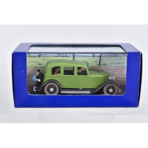 76 - SIX BOXED EN VOITURE TINTIN MODEL VEHICLES, the first is a Le Taxi De Tintin En Amerique, numbered 2... 