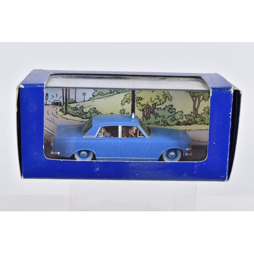 78 - SIX BOXED EN VOITURE TINTIN MODEL VEHICLES, the first is a Le Taxi Bleu de Lile Noire 1984, numbered... 