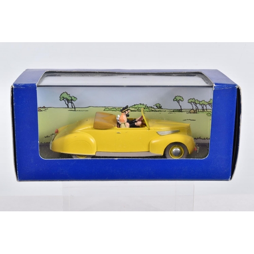 78 - SIX BOXED EN VOITURE TINTIN MODEL VEHICLES, the first is a Le Taxi Bleu de Lile Noire 1984, numbered... 