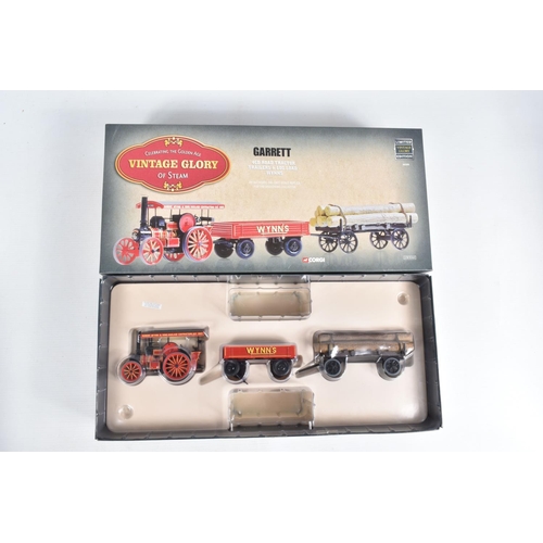 86 - SEVEN BOXED DIECAST CORGI VINTAGE GLORY OF STEAM MODELS, model numbers include 80110, 80305, 80202, ... 