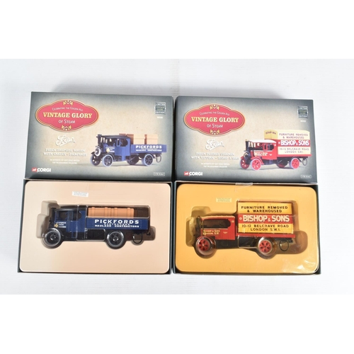 86 - SEVEN BOXED DIECAST CORGI VINTAGE GLORY OF STEAM MODELS, model numbers include 80110, 80305, 80202, ... 