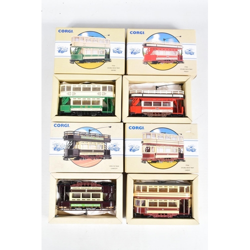 88 - SEVENTEEN BOXED CORGI CLASSIC DIECAST MODEL TRAMS, to include 8 of the Corgi Classic 40th Anniversar... 