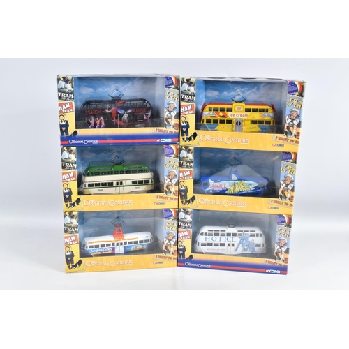 92 - EIGHTEEN BOXED DIECAST CORGI THE ORIGINAL OMNIBUS MODELS, model numbers incldue OM43504, OM43505, OM... 