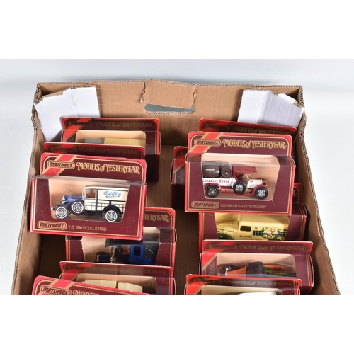 93 - THREE TRAYS CONTAINING A LARGE QUANTITY OF BOXED MATCHBOX MODELS OF YESTERYEAR, some of these includ... 