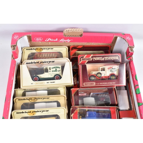 93 - THREE TRAYS CONTAINING A LARGE QUANTITY OF BOXED MATCHBOX MODELS OF YESTERYEAR, some of these includ... 