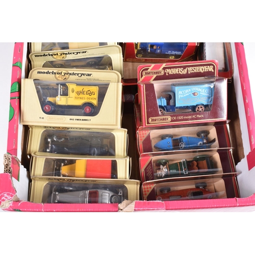 93 - THREE TRAYS CONTAINING A LARGE QUANTITY OF BOXED MATCHBOX MODELS OF YESTERYEAR, some of these includ... 