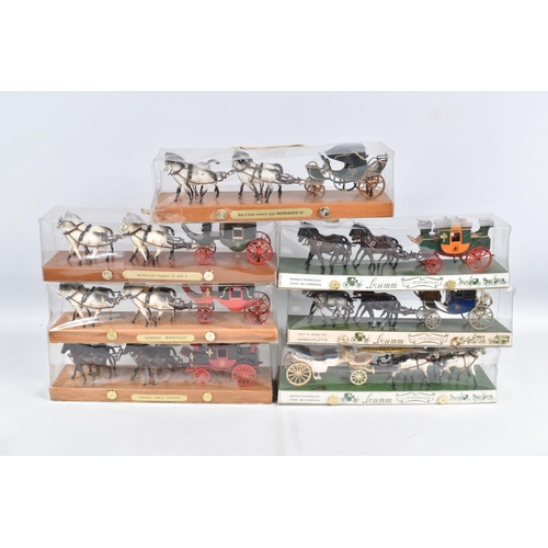 96 - EIGHTEEN  BOXED BRUMM HISTORICAL SERIES 1:43 SCALE HORSE DRAWN COACHES, to include a 'Dog Cart' no. ... 